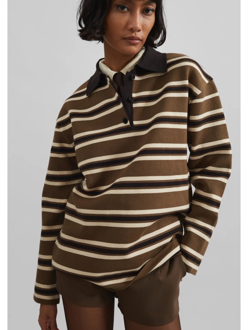 ROYAN STRIPED POLO - KHAKI MULTI STRIPE